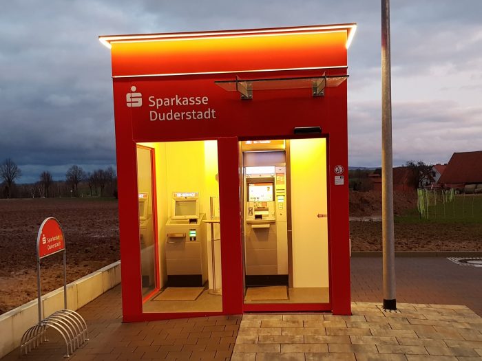 Cash Pavillon Terminal Bank Geldautomat Container